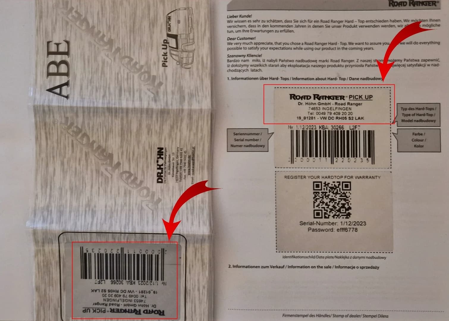 Typenschild & Versionsnummer