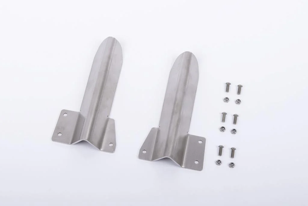 Satz Steinschlagschutz- „Dakar“ aus Edelstahl für die Stoßdämpfer der Hinterachse